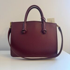 Fossil Skylar Satchel Cabernet NWT leather